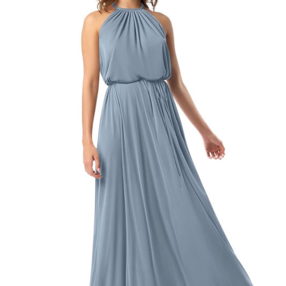 Azazie Lizette Dusty Blue Bridesmaid Dress